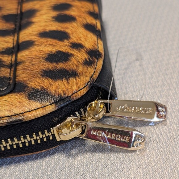 Monarque Leopard Cheetah Print Crossbody Wallet Purse New Imperfections NWOT - Picture 6 of 8